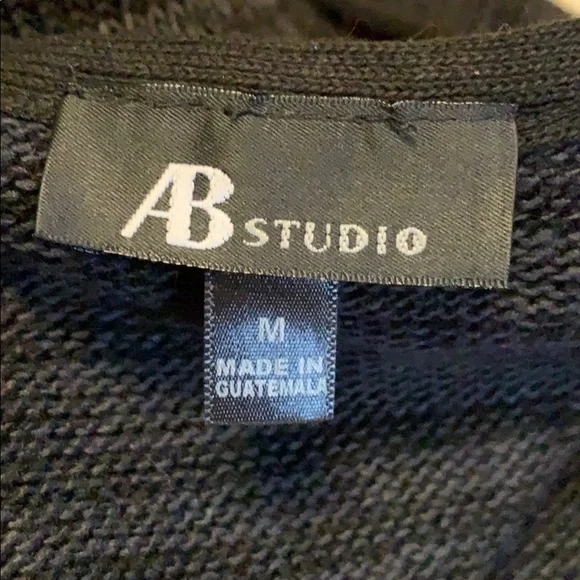 AB Studio cardigan sweater with draped front, Med - Picture 6 of 10